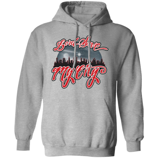 LORD SAVE MY CITY® Signature Logo Hoodie (Royalty Red Logo)