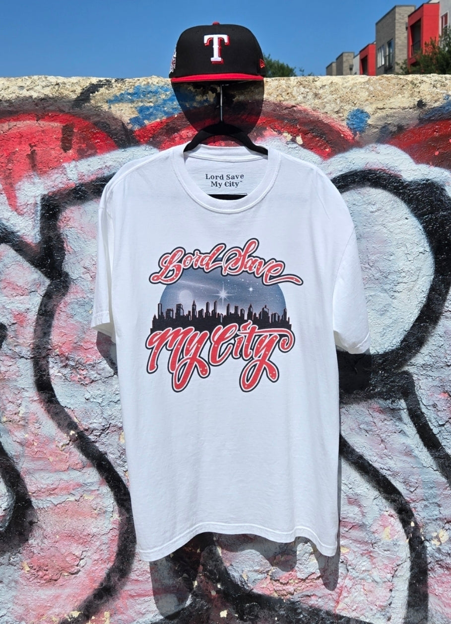 LORD SAVE MY CITY™ Signature Logo T-shirt (Royalty Red)
