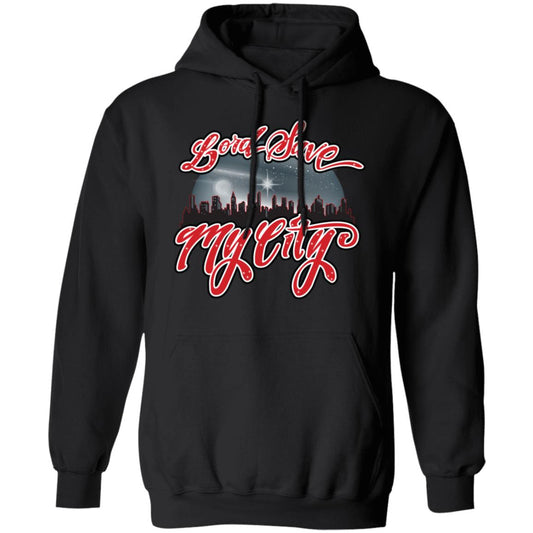LORD SAVE MY CITY® Signature Logo Hoodie (Royalty Red Logo)