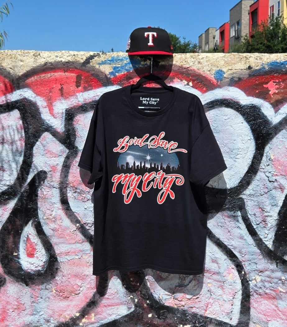LORD SAVE MY CITY™ Signature Logo T-shirt (Royalty Red)