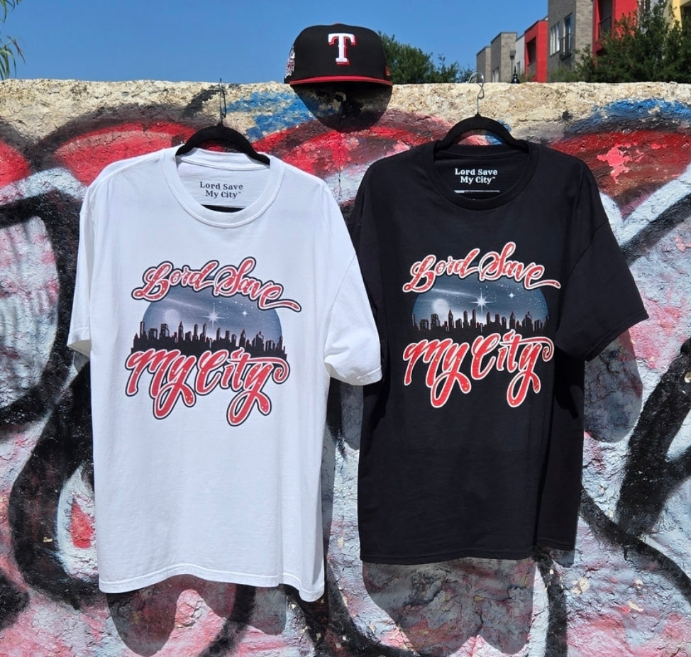 LORD SAVE MY CITY™ Signature Logo T-shirt (Royalty Red)